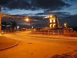 2.5 second exposure of the Menai Suspension Bridge in Wales (IXUS 55)