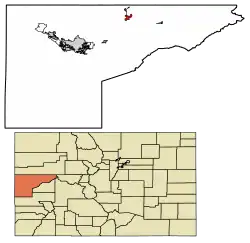 Location of the Town of De Beque in Mesa County, Colorado.