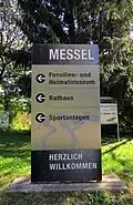 Signpost at the entrance
