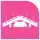 Pictogram of Boulevard Puerto Aéreo metro station. It features the silhouette of a giant cone-shaped dome below bridge.