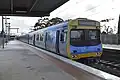 A Comeng train awaits to commence a Flinders Street-bound service from Platform 2, April 2014