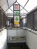 Indios Verdes metro station is named after the monument and its pictogram features the silhouettes of the sculptures (sign pictured)