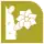 Pictogram of Nopalera metro station. It features the partial silhouette of a cactus pad, two buds and flower.