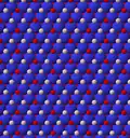 View of trioctahedral sheet structure of mica emphasizing octahedral sites
