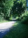 A portion of Milford Road abandoned following the construction of the Marsh Creek dam.