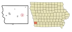 Location of Hastings, Iowa
