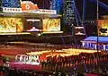 (On the left) Image of the General Government Building was presented during the July 27, 2023 parade in Pyongyang, North Korea.