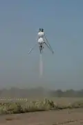 Lunar Lander Cup era Mod rocket hovering in free flight