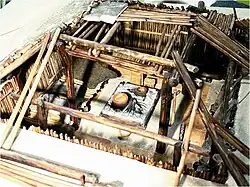 A model of a neolithic pit house