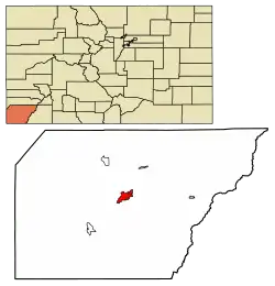 Location of the City of Cortez in Montezuma County, Colorado