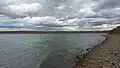 Moose Mountain Lake shore and the dam