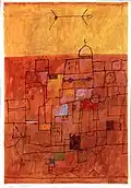Moroccan Village —The Mosque. Gouache and India ink on paper, undated.