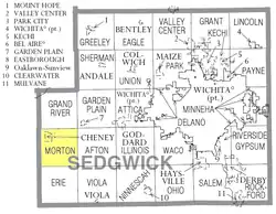 Location within Sedgwick County