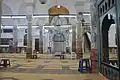 Interior view of the prayer hall. At the bottom is the mihrab.