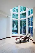 Interior of a multi-story bay window in Chicago, Illinois