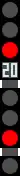Station timer signal, signal will clear if approached at the displayed speed