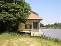 The boathouse and part of the fish pond.