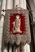 Interior, with parish banner