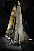 Pershing II with Soviet RSD-10 Pioneer in storage