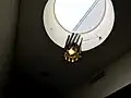 Close-up of the sanctuary lamp, the ner tamid
