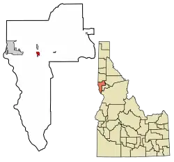 Location of Sweetwater in Nez Perce County, Idaho.