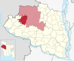 Location of Niamatpur Upazila