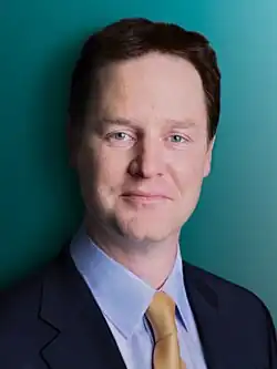 Nick Clegg, British business executive and politician