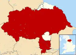 North Yorkshire district shown within North Yorkshire ceremonial county