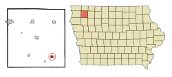 Location of Sutherland, Iowa