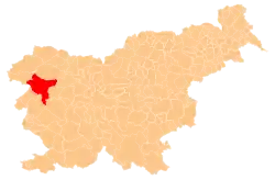 The location of the Municipality of Tolmin