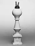 Oil Lamp, pressed and free-blown white opaque glass, 1830–1840
