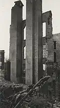 Image of Old Main on fire at Mankato Teacher's College, Mankato, Minnesota