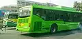 Tata Marcopolo DTC bus and older Tata DTC bus side by side rear view