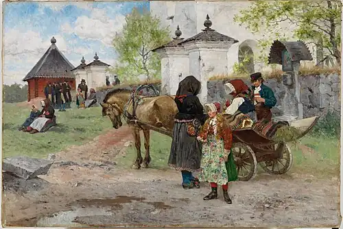 Sunday at Floda Church in Dalarna (1885)