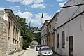 Orta Juma Jami (completed in 1674), Bakhchisaray, Crimea, Ukraine. Restored in 2013. View outside of the main Lenina street.