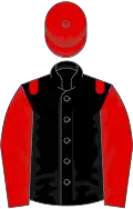 Black, Red epaulets, sleeves and cap