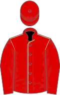 Red, Beige seams, Red sleeves and cap