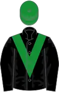 Black, green chevron and cap