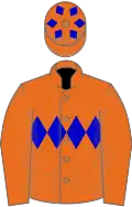 Orange, blue triple diamond, diamonds on cap