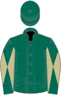 Dark green, beige diabolo on sleeves