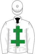 White, green cross of lorraine