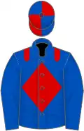 Blue, Red epaulettes and diamond, Blue sleeves, Blue and Red quartered cap