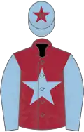 Maroon, white spots, sleeves and hoop on cap