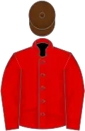 Red, brown cap