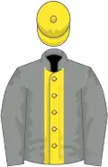 Grey, yellow stripe and cap