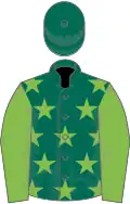 Dark Green, Light Green stars and sleeves, Dark Green cap