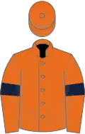 Orange, dark blue armlets