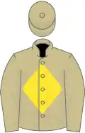 Beige, yellow diamond