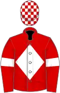 Red, White diamond and armlets, check cap