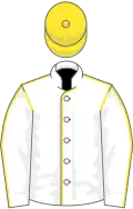 White, yellow seams and cap